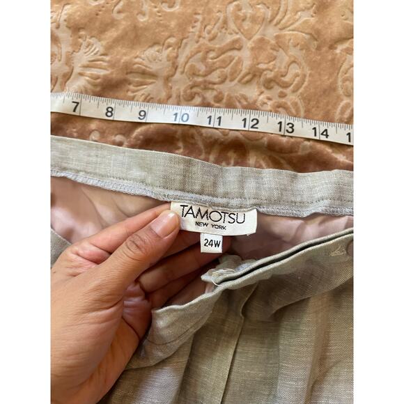 Vintage 80s linen power suit grey with open blazer and‎ pants size 24 - Picture 10 of 11